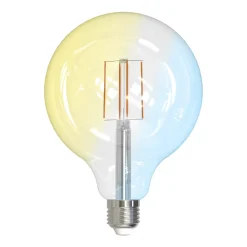 LED-pære, E27 G125 7W, klar, smart^LUUMR Best