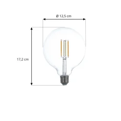 LED-pære, E27 G125 7W, klar, smart^LUUMR Best