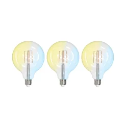 LUUMR Dæmpbar Led-Pære|Filament Pære>Smart LED E27 G125 7W ZigBee Philips Hue sæt med 3 stk