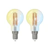LUUMR Dæmpbar Led-Pære|Filament Pære>Smart LED-dråbepære sæt med 2 E14 4,2W CCT klar Tuya