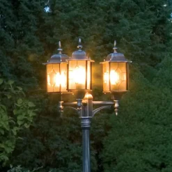 Lygtepæl "Milano" m. 3 lyskilder, i sort/sølv^Konstsmide Best