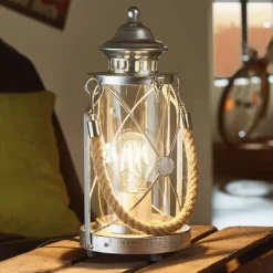 Lys lanterne bordlampe Kirian sølv-antik^EGLO Hot
