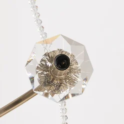 Lucea Lysekrone Adone, 6 lyskilder, messing, Ø 70 cm, krystalglas