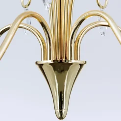 ORION Lysekrone Alessia 5 lyskilder krystalglas guld