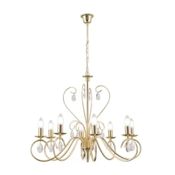 ORION Lysekrone Alessia 8 lyskilder krystalglas guld