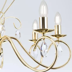 ORION Lysekrone Alessia 8 lyskilder krystalglas guld