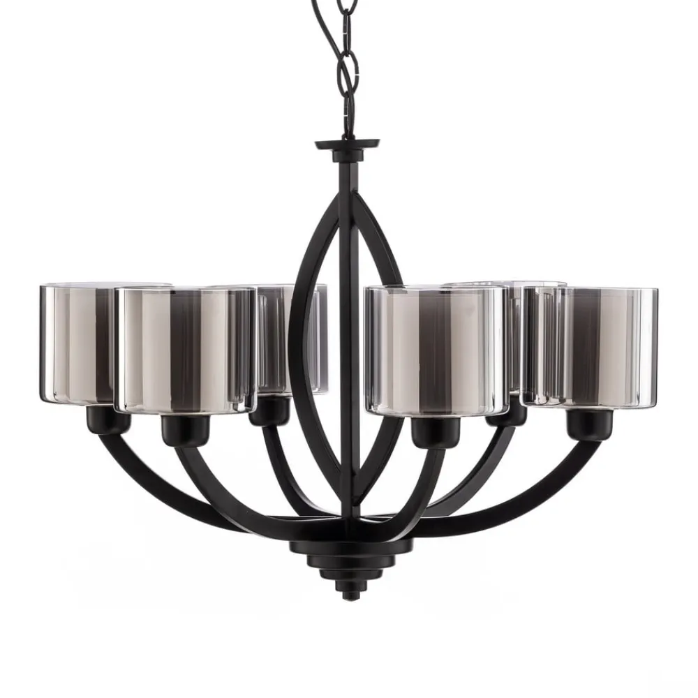 Avonni Lysekrone AV-7002-1876-6BSY med glasskærme