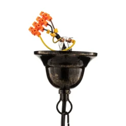 Lysekrone Ayleen i stål med 5 lyskilder, sort^Lamkur Hot