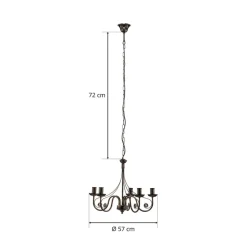 Lysekrone Ayleen i stål med 5 lyskilder, sort^Lamkur Hot