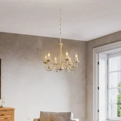 Lysekrone Ayleen med 6 lyskilder, 1 niveau, hvid^Lamkur Hot