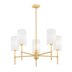 Lysekrone Azzi tekstilskærm med 5 lyskilder, hvid^Argon New