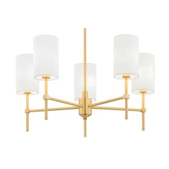 Lysekrone Azzi tekstilskærm med 5 lyskilder, hvid^Argon New