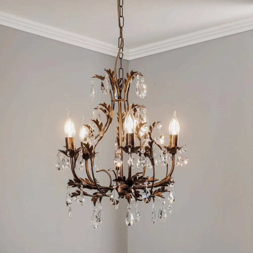 ONLI Lysekroner>Lysekrone Botte i metal med 5 lyskilder, bronze