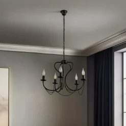 Lysekrone Candela, sort, 5 lyskilder^ONLI Sale