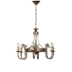 Jupiter Lysekrone Castle, lys patineret, Ø 62 cm, metal, 6 lyskilder.