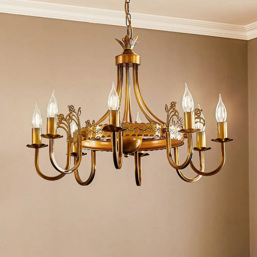 Jupiter Lysekrone Castle lys patineret 8 lyskilder