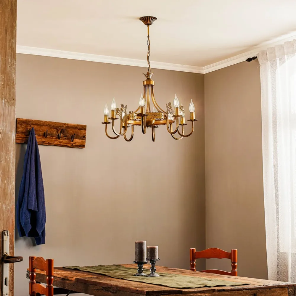 Jupiter Lysekrone Castle lys patineret 8 lyskilder