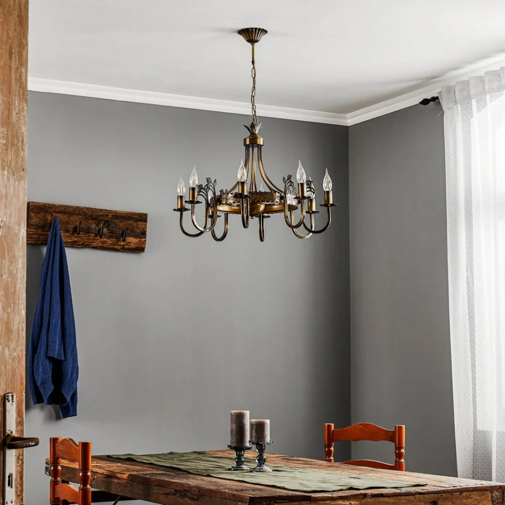 Jupiter Lysekrone Castle lys patineret 8 lyskilder