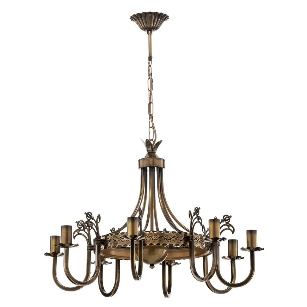 Jupiter Lysekrone Castle lys patineret 8 lyskilder