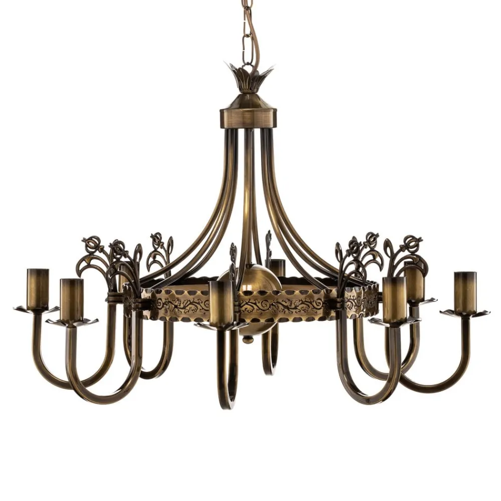 Jupiter Lysekrone Castle lys patineret 8 lyskilder