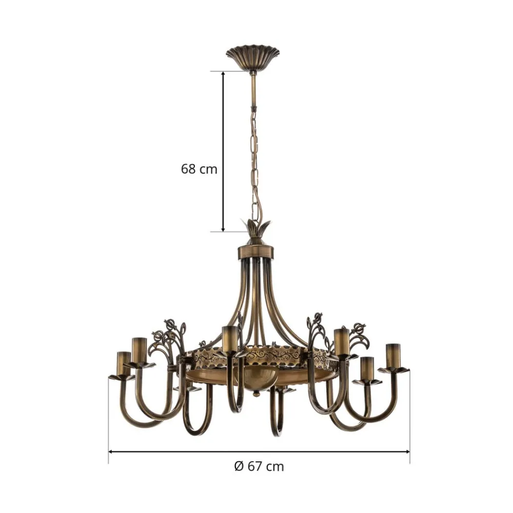 Jupiter Lysekrone Castle lys patineret 8 lyskilder