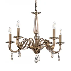 Lucea Lysekrone Castro, antik messing, 5 lyskilder