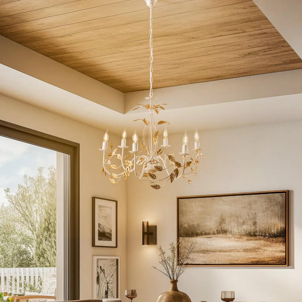 ONLI Lysekroner>Lysekrone Collana metal 6 lyskilder elfenben