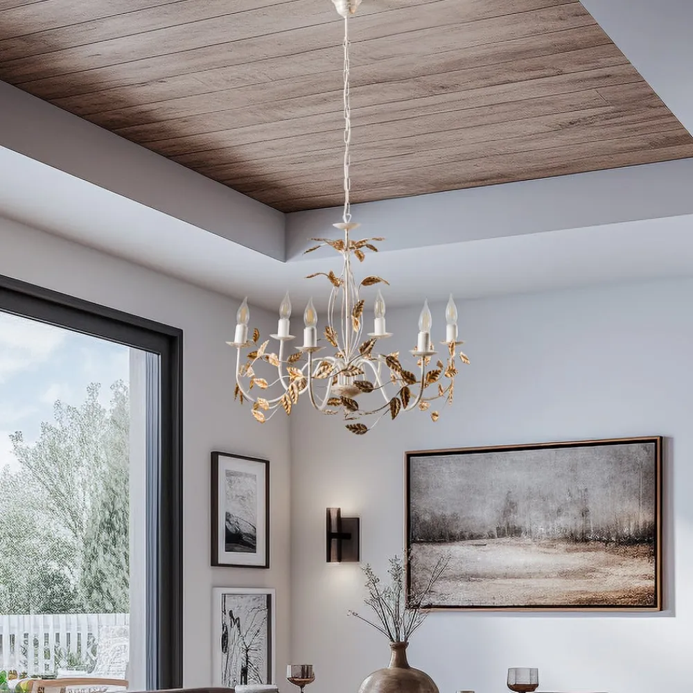 ONLI Lysekroner>Lysekrone Collana metal 6 lyskilder elfenben