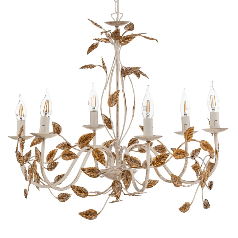 ONLI Lysekroner>Lysekrone Collana metal 6 lyskilder elfenben