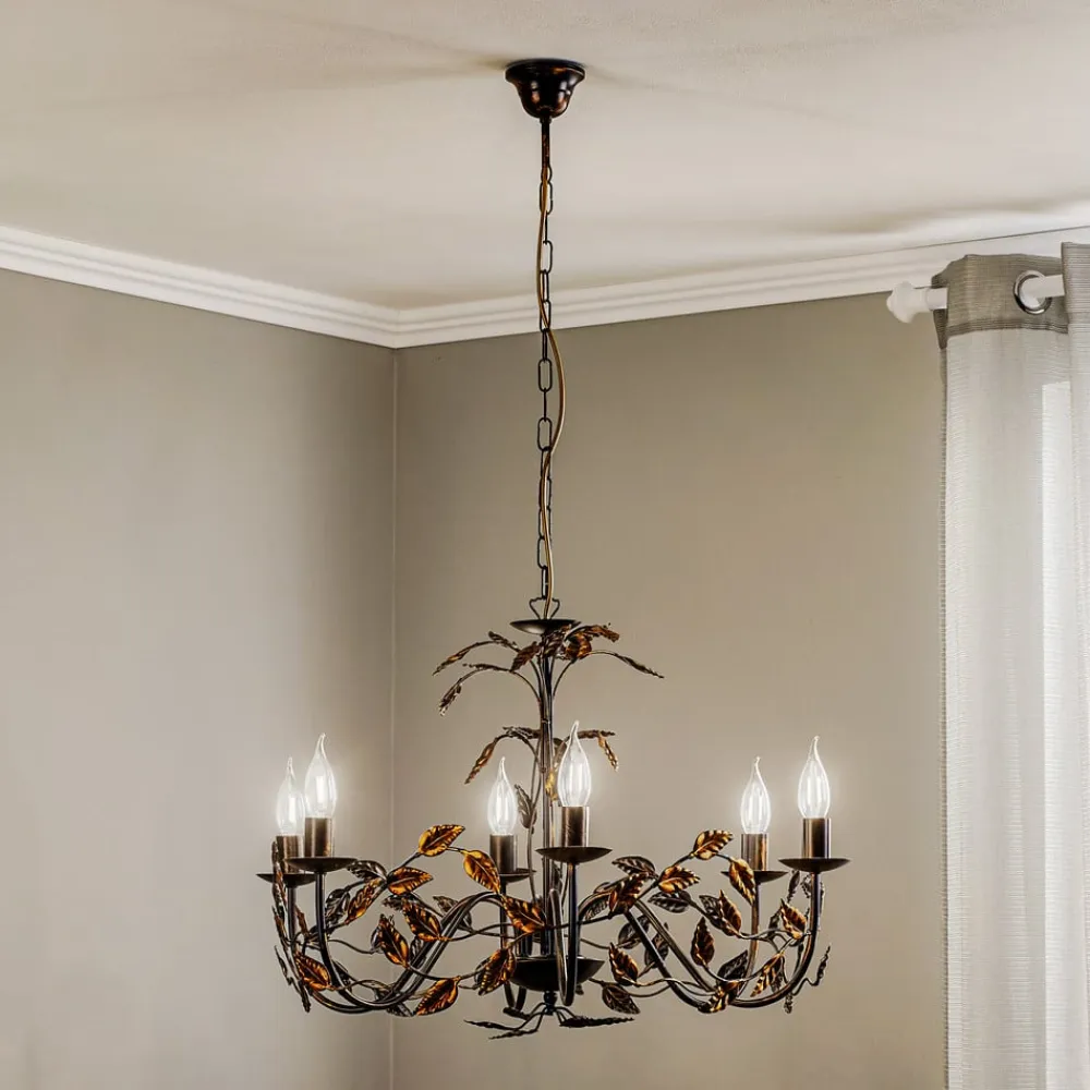 ONLI Lysekroner>Lysekrone Collana metal 6 lyskilder bronze