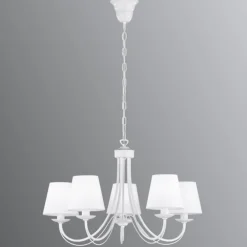 Trio Lighting Lysekrone Cortez, hvid, 5 lyskilder