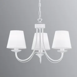 Trio Lighting Lysekrone Cortez, hvid, 3 lyskilder