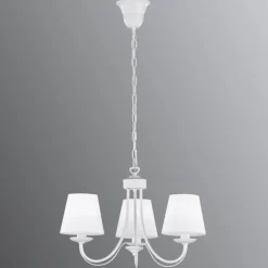 Trio Lighting Lysekrone Cortez, hvid, 3 lyskilder