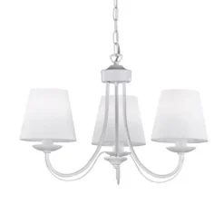 Trio Lighting Lysekrone Cortez, hvid, 3 lyskilder