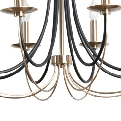 Lucea Lysekrone Ferra, messing antik, 8 lyskilder