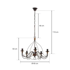 Lysekrone Fiamma Marrone 5 lyskilder uden skærme^ONLI Best