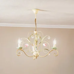 Luminex Lysekrone Florina med blomsterdekoration, 3 lyskilder