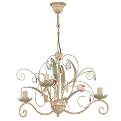 Luminex Lysekrone Florina med blomsterdekoration, 3 lyskilder