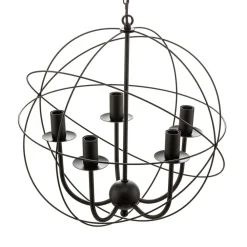 Luminex Lysekrone Globe med 5 lyskilder, sort