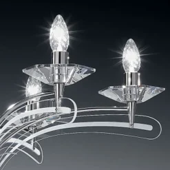 Lysekrone ICARO, med krystalglas, krom^Metallux
