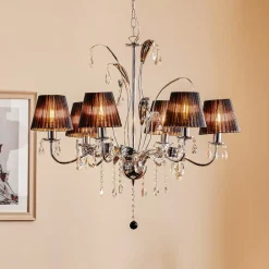 Lysekrone Jacqueline, 6 lyskilder, sort^ONLI New