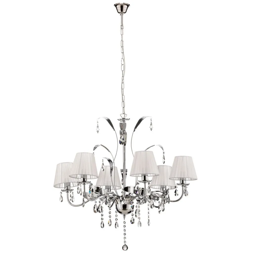 Lysekrone Jacqueline, 6 lyskilder, hvid^ONLI