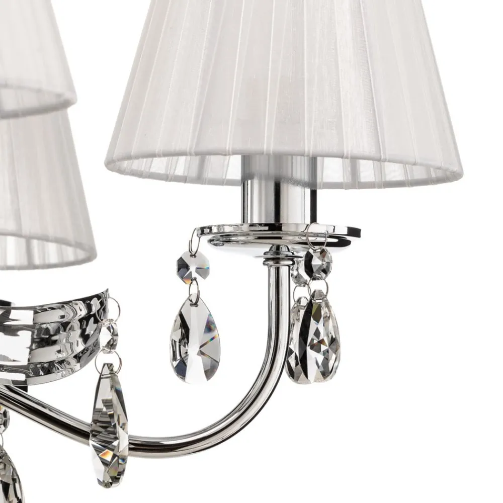 Lysekrone Jacqueline, 6 lyskilder, hvid^ONLI