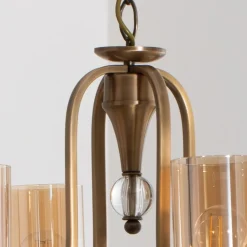 Lysekrone Jadina, guld antik, 6 lyskilder, Ø 62 cm metal/glas^Avonni New