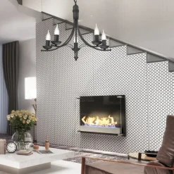 Lysekrone Kandela, 5 lyskilder, sort^Lamkur New