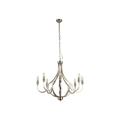 Lysekrone Lodge, 8 lys, sølv^Searchlight