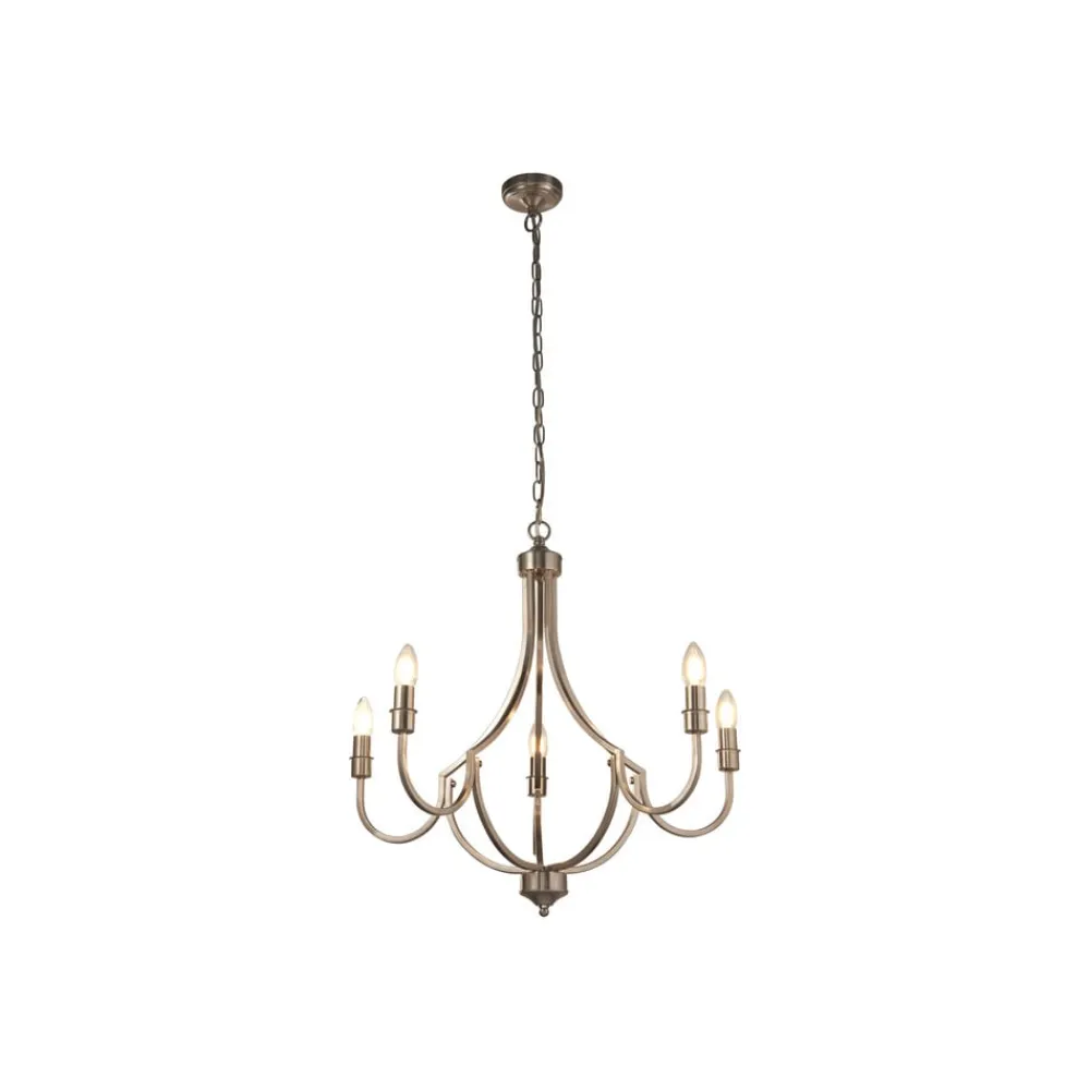 Searchlight Lysekroner>Lysekrone Lodge, 5-lys, sølv