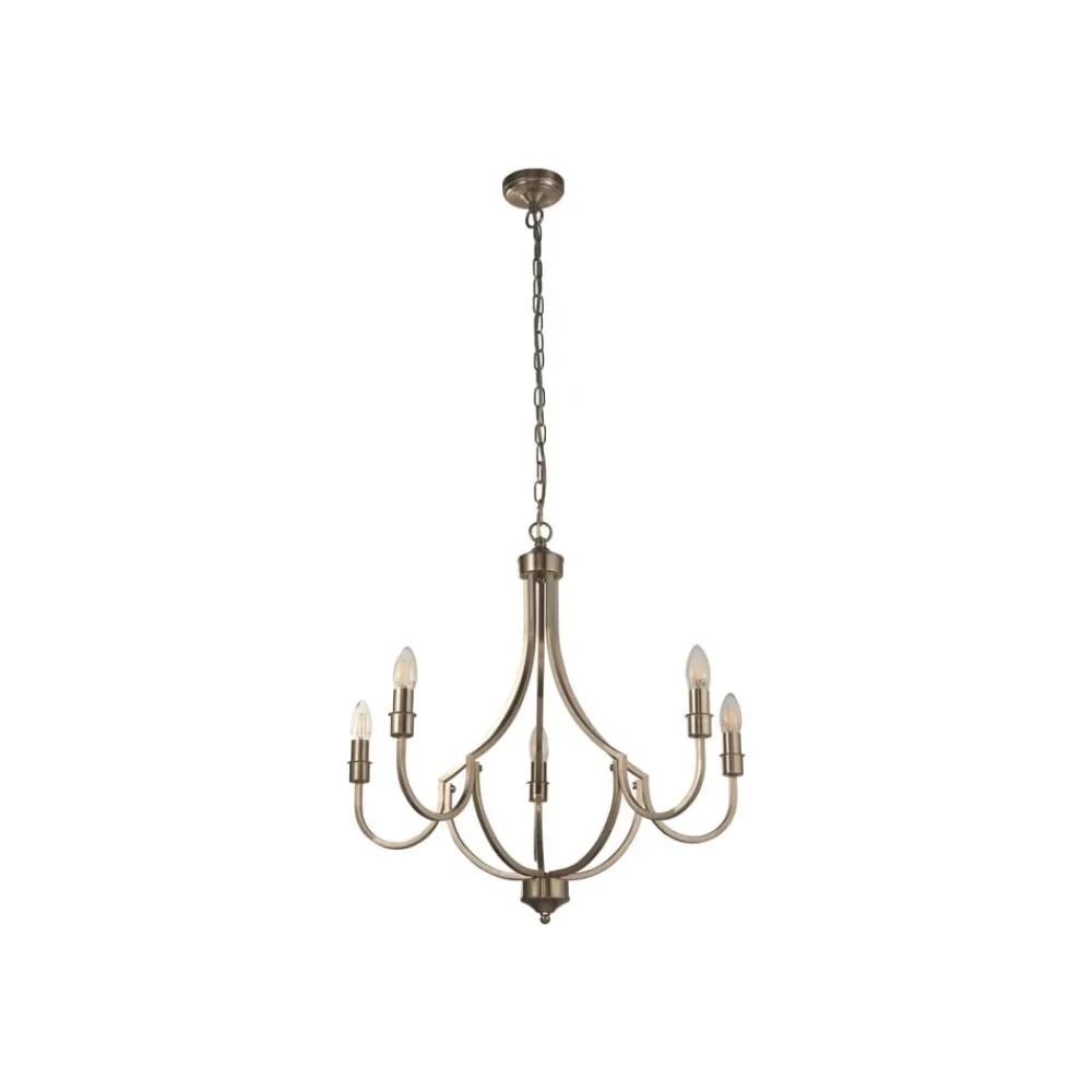 Searchlight Lysekroner>Lysekrone Lodge, 5-lys, sølv