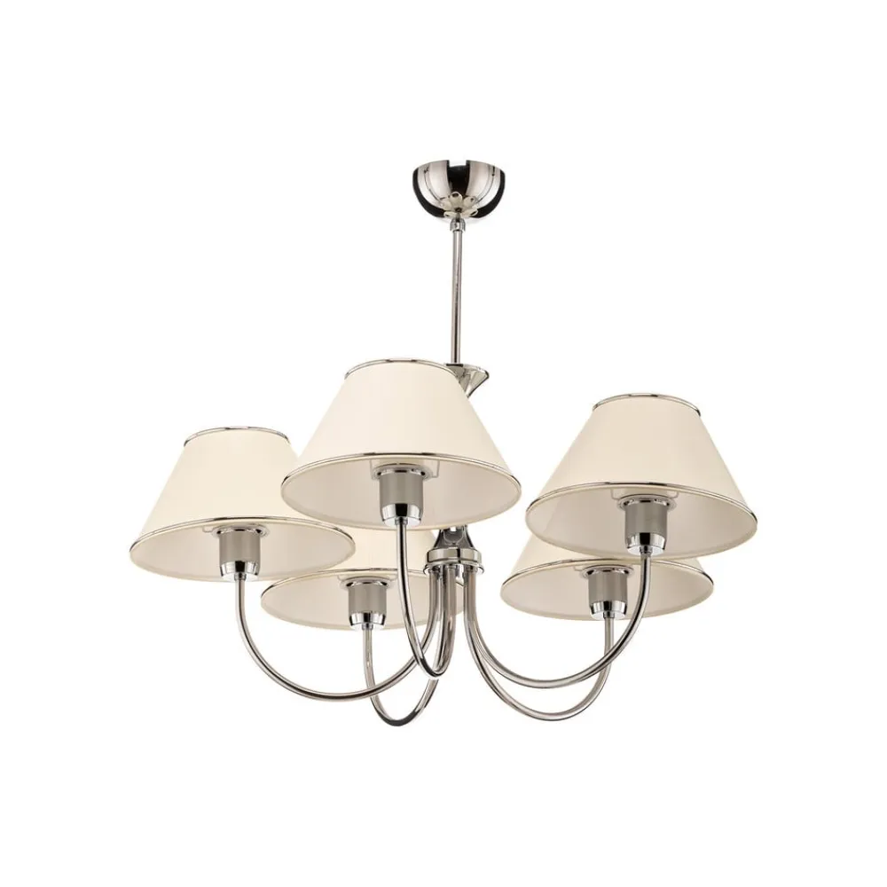 Jupiter Lysekrone London krom/creme, 5 lyskilder