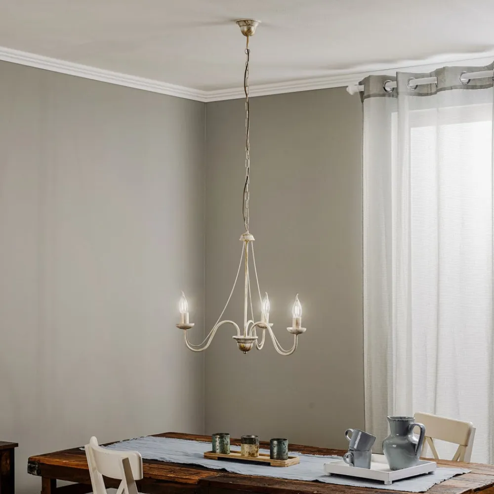 HELAM Lysekrone Malbo med 3 lyskilder i hvid